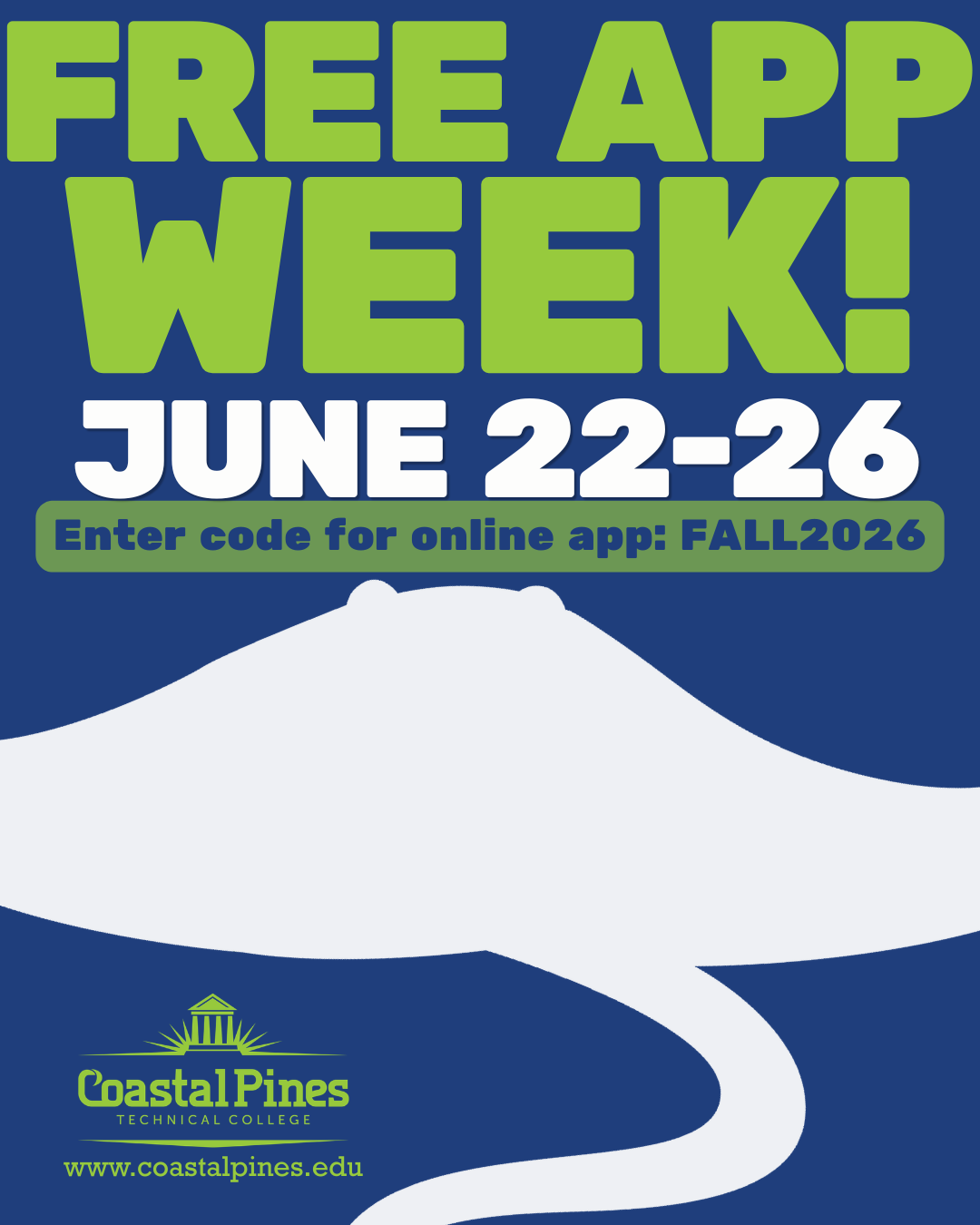 Click to Read Coastal Pines Technical College Hosts Free Application Week June 22-26 Photo for Coastal Pines Technical College Hosts Free Application Week June 22-26